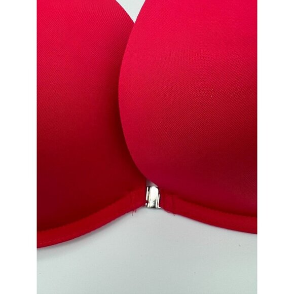 Victorias Secret Dream Angels Padded Demi Bra 34DD Cherry Red Strappy Underwire - Picture 3 of 6